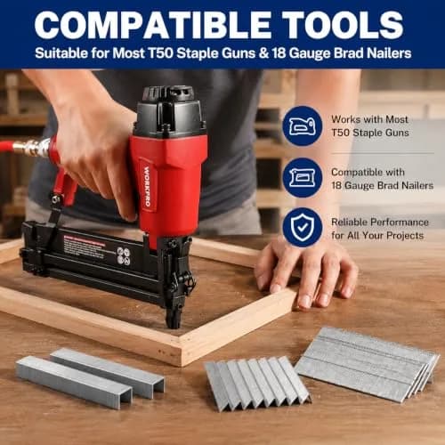 WORKPRO Heavy Duty T50 Staples & 18G Brad Nails Combo 7500-Count | 1/2-Inch, 3/8-Inch Staples & 5/8-Inch Nails thumbnail 3