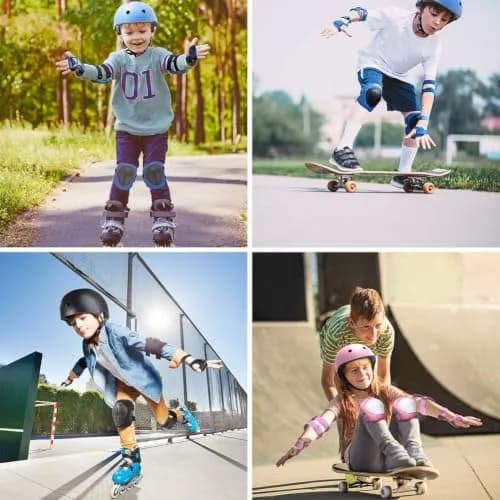 DaCool Kids Bike Helmet & Protective Gear Set for Sports Cycling Skating, Pink, 7-Piece Set thumbnail 8