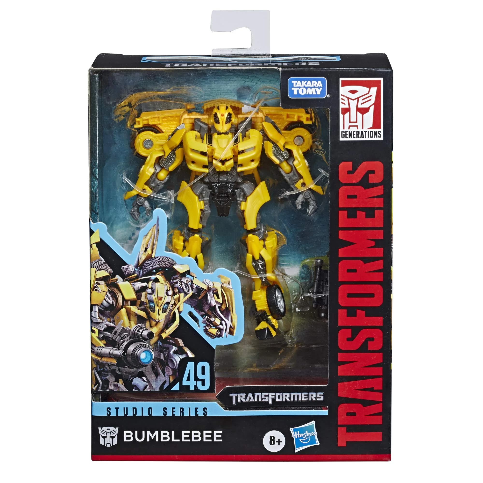 Transformers Studio Series 49 Deluxe Class Bumblebee Action Figure 4.5-Inch (11.4 cm) | Movie 1 Autobot — Black, Yellow