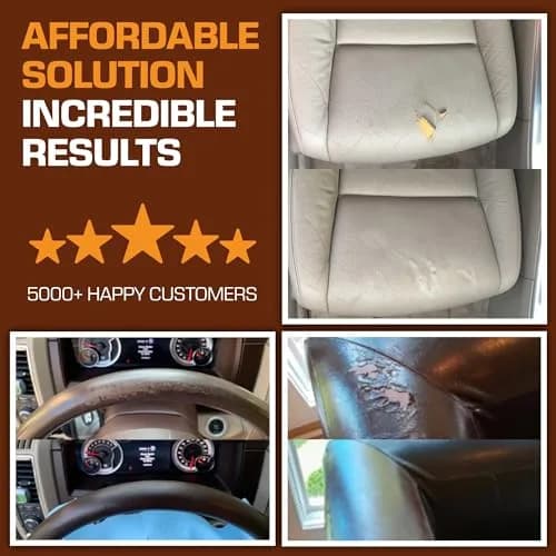 FORTIVO Brown Vinyl Repair Kit for Leather & Car Seats | Advanced Gel & Filler, Easy Match Guide thumbnail 2