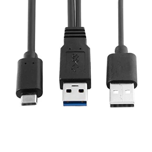 cablecc USB-C to Dual USB-A Y Cable 60cm | Power & Data for Laptops & Hard Drives thumbnail 1