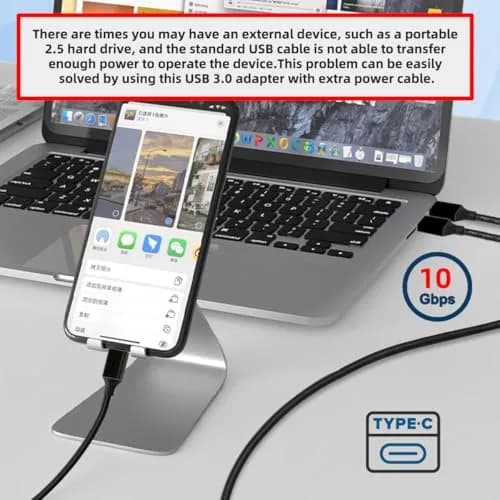 cablecc USB-C to Dual USB-A Y Cable 60cm | Power & Data for Laptops & Hard Drives thumbnail 9