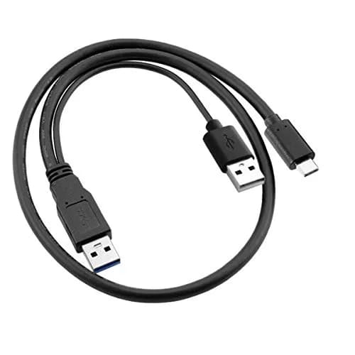 cablecc USB-C to Dual USB-A Y Cable 60cm | Power & Data for Laptops & Hard Drives thumbnail 3