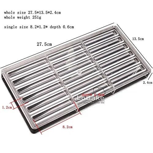 LoBake Food Preparation Mold 18 Cavities | Polycarbonate Candy & Ice Cube Mold, 27.5x13.5cm, 251g thumbnail 2