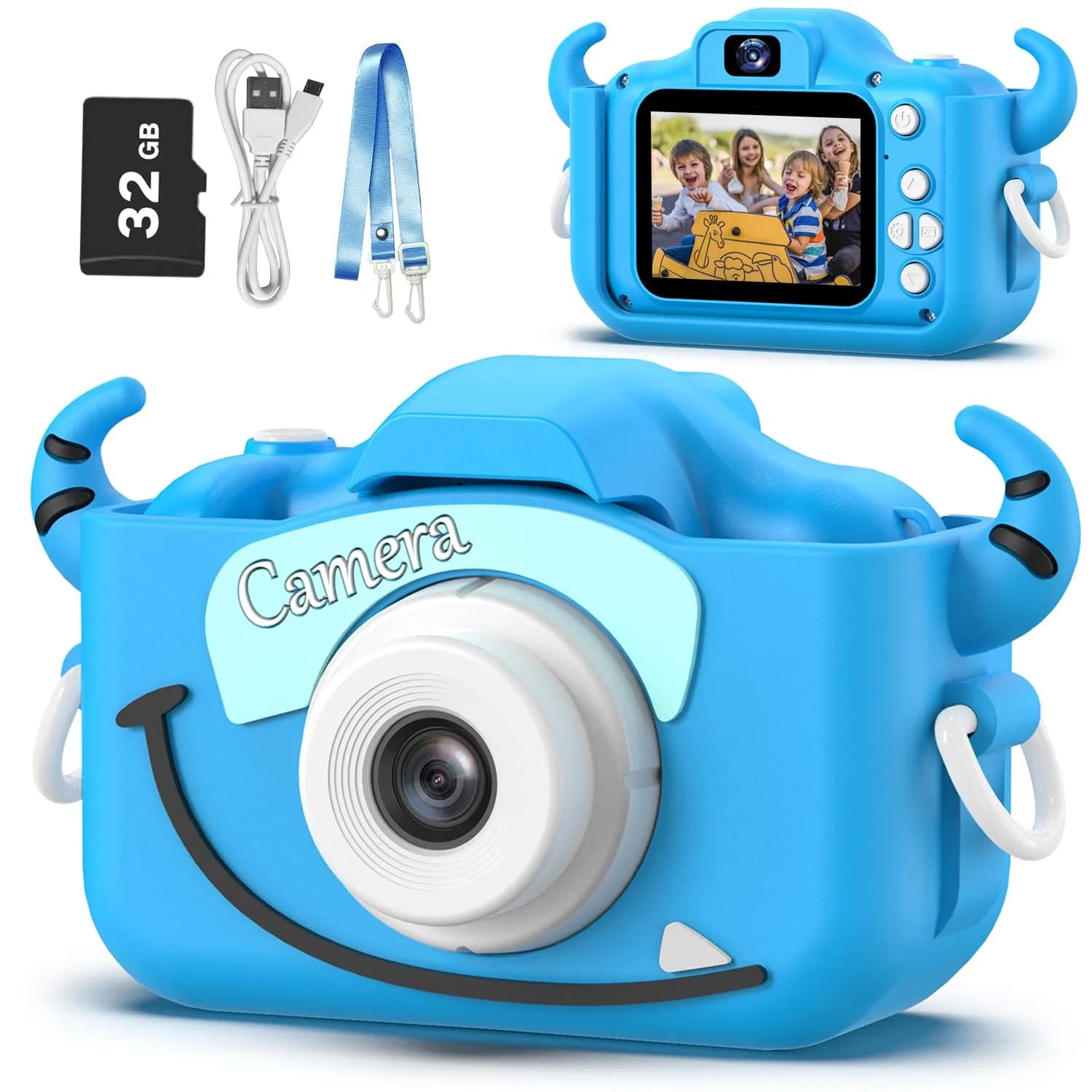 Goopow Kids Digital Camera for Ages 3-8, HD Video Camcorder with Cartoon Cover | Educational Toy Gift - main product image