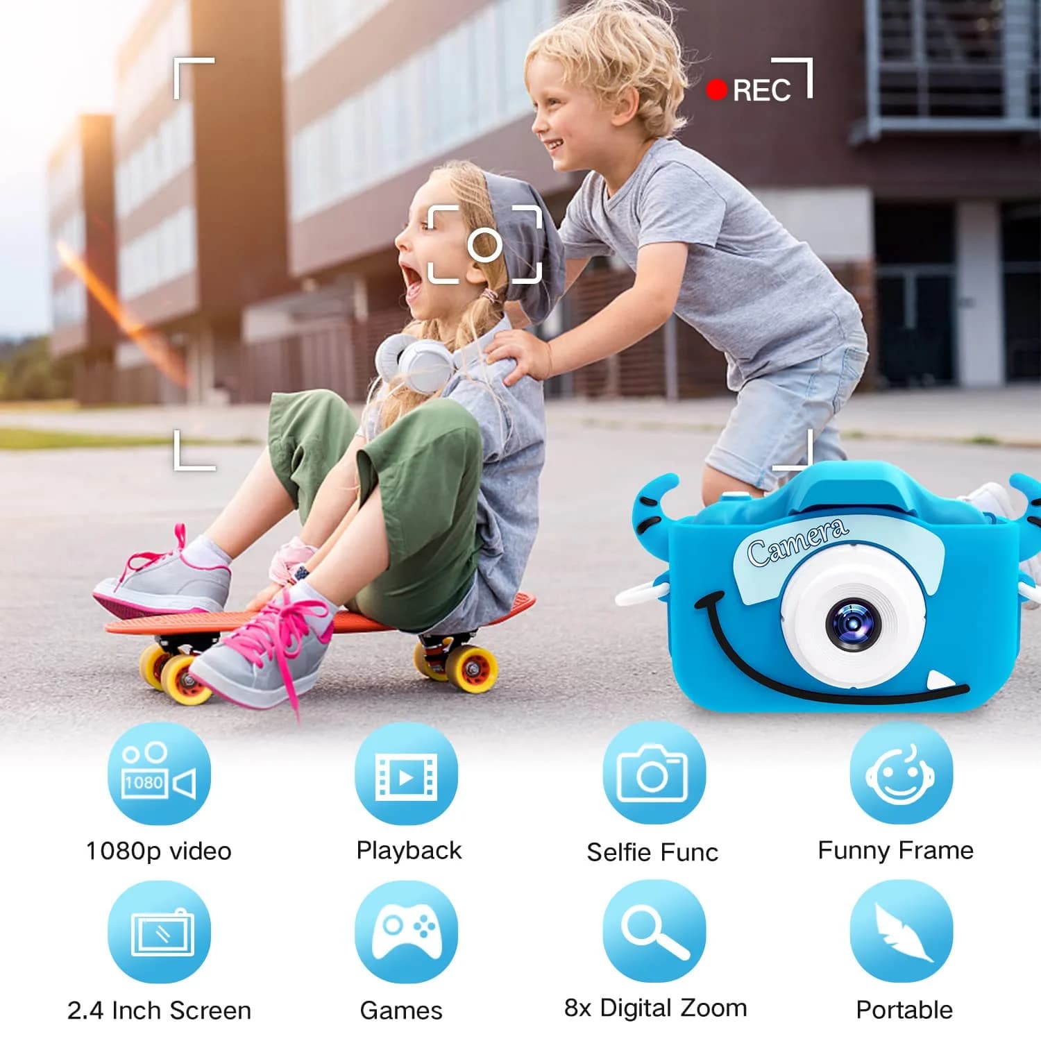 Goopow Kids Digital Camera Toys 12MP 1080P | Educational & Non-Toxic for Ages 3-8 - view 3