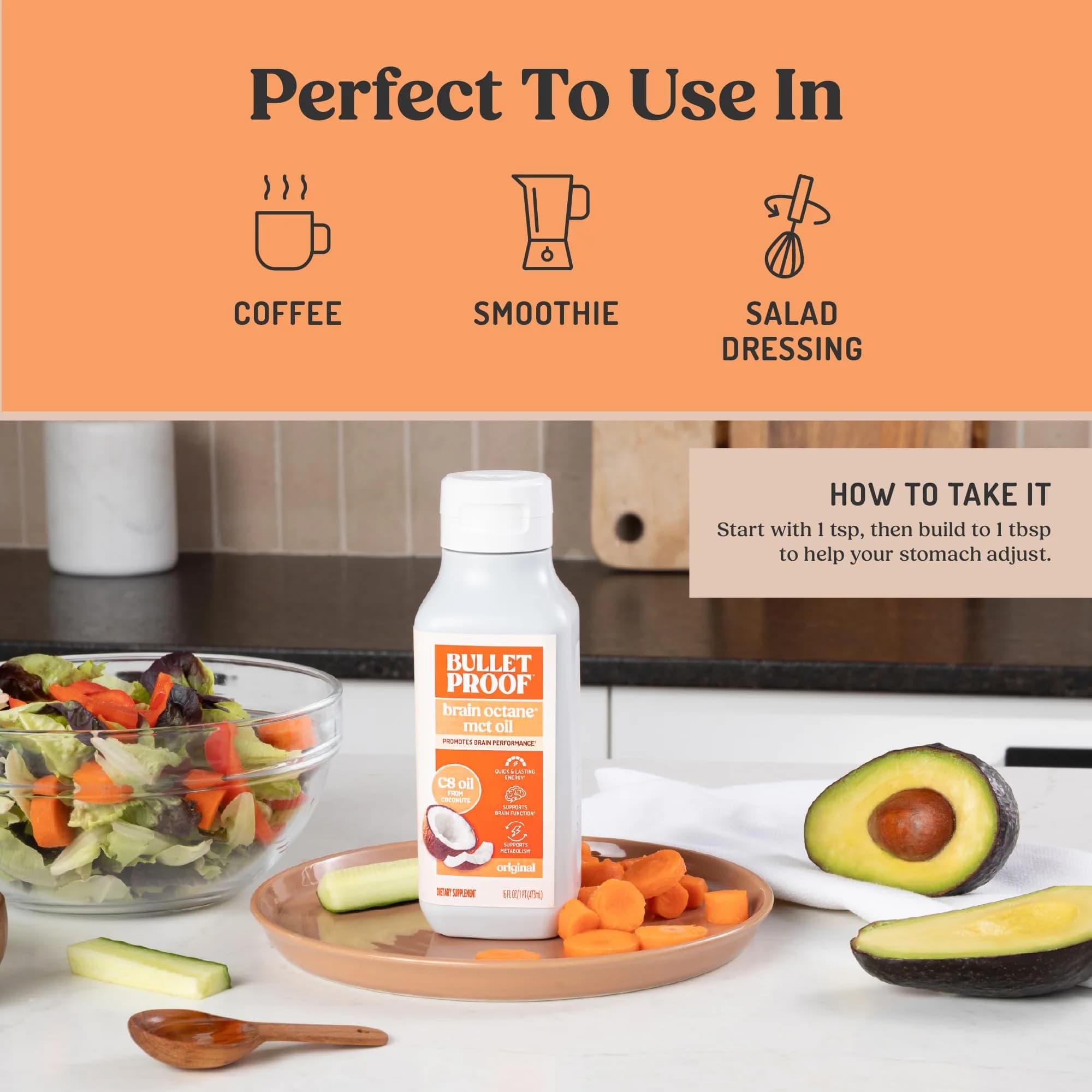 Bulletproof Brain Octane C8 MCT Oil 96 fl oz (2.84 L) 3-Pack | Pure Coconut C8 for Ketogenic Energy - view 5