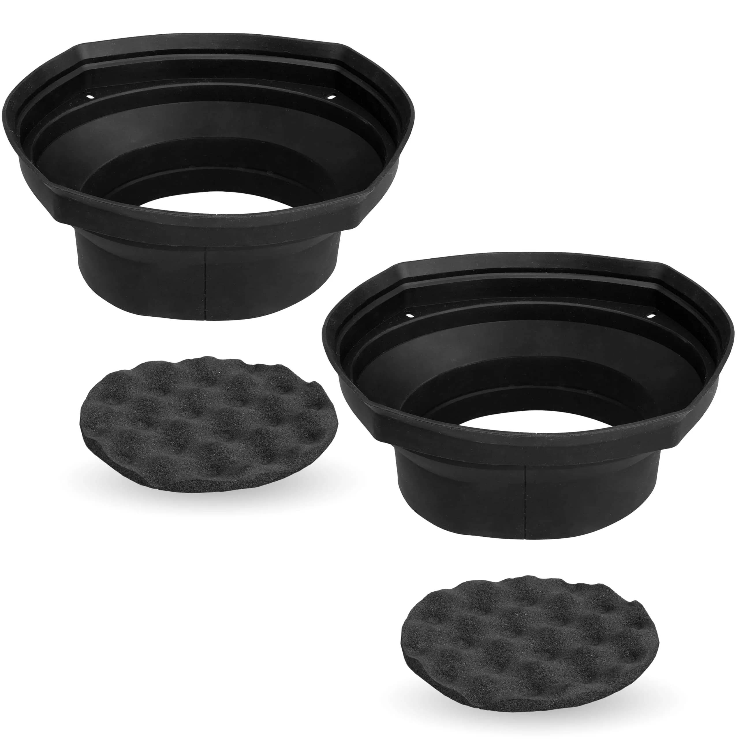NVX XBAF69 2 Piece Universal 6x9” Silicone Rubber Speaker Baffles | Waterproof Silicone Car Speaker Seal — 6" x 9" (Pair)