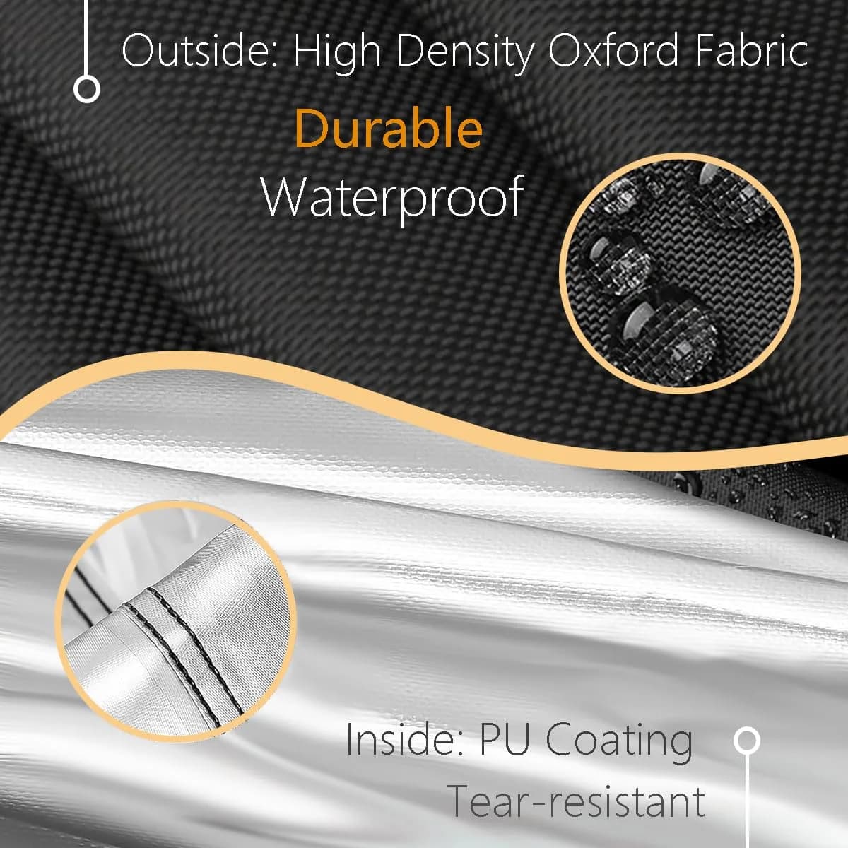 FLYMEI Black Egg Chair Cover 190.5cm x 114.3cm (75" x 45") | Heavy Duty Waterproof Outdoor Protection - view 7