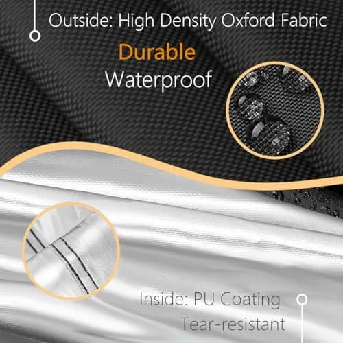 FLYMEI Black Egg Chair Cover 190.5cm x 114.3cm (75" x 45") | Heavy Duty Waterproof Outdoor Protection thumbnail 7
