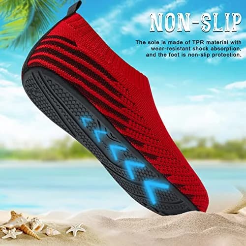 ANLUKE Water Shoes for Women Men | Quick-Dry Swim Shoes for Pool & Beach | Unisex, Breathable Knit, All-Terrain TPR Sole thumbnail 5