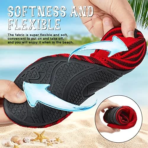 ANLUKE Water Shoes for Women Men | Quick-Dry Swim Shoes for Pool & Beach | Unisex, Breathable Knit, All-Terrain TPR Sole thumbnail 6