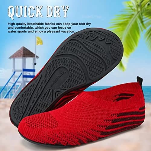 ANLUKE Water Shoes for Women Men | Quick-Dry Swim Shoes for Pool & Beach | Unisex, Breathable Knit, All-Terrain TPR Sole thumbnail 7