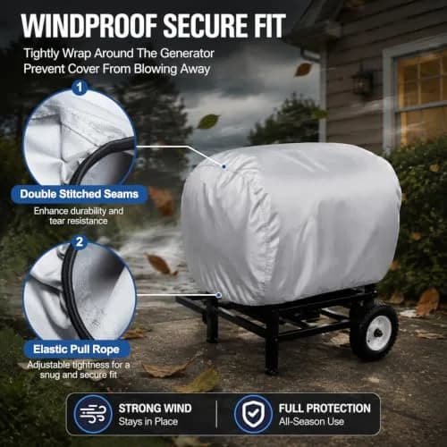 Bonbo Generator Cover for Honda EU3000is, Predator 3500, Westinghouse iGen4500, 17.7"L x 9.8"W x 15.7"H | Heavy Duty 600D Waterproof Generator Cover thumbnail 3