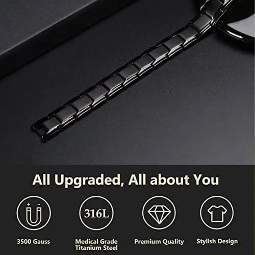 Feraco Mens Magnetic Bracelet 22cm (8.66 inch) | 18 Neodymium Magnets for Wrist Therapy thumbnail 3