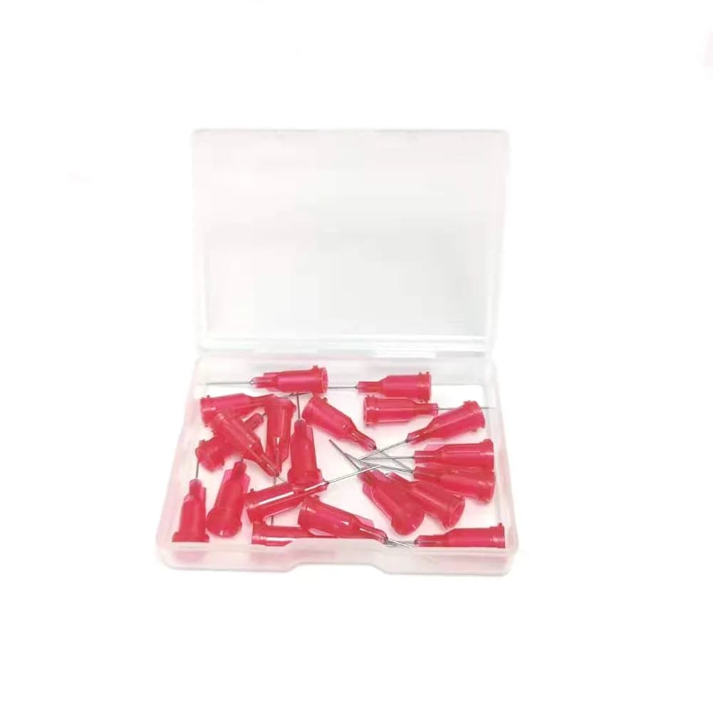 SANANTS 25 Gauge 0.5 Inch Blunt Tip Dispensing Syringe Needles, Red 20 PCS | Precision Applicator, Luer Lock, Microdot Application - main product image