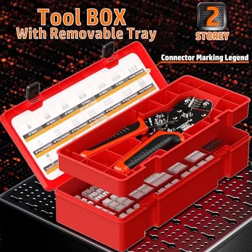 PEBA Crimping Tool and JST Connector Kit - 18 Types of 2.5 mm JST-XH Connectors & Crimp Pins, for DIY Electronics, Suitable for AWG 32-20 Wires thumbnail 7