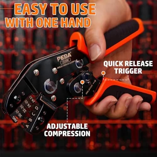 PEBA Crimping Tool and JST Connector Kit - 18 Types of 2.5 mm JST-XH Connectors & Crimp Pins, for DIY Electronics, Suitable for AWG 32-20 Wires thumbnail 8