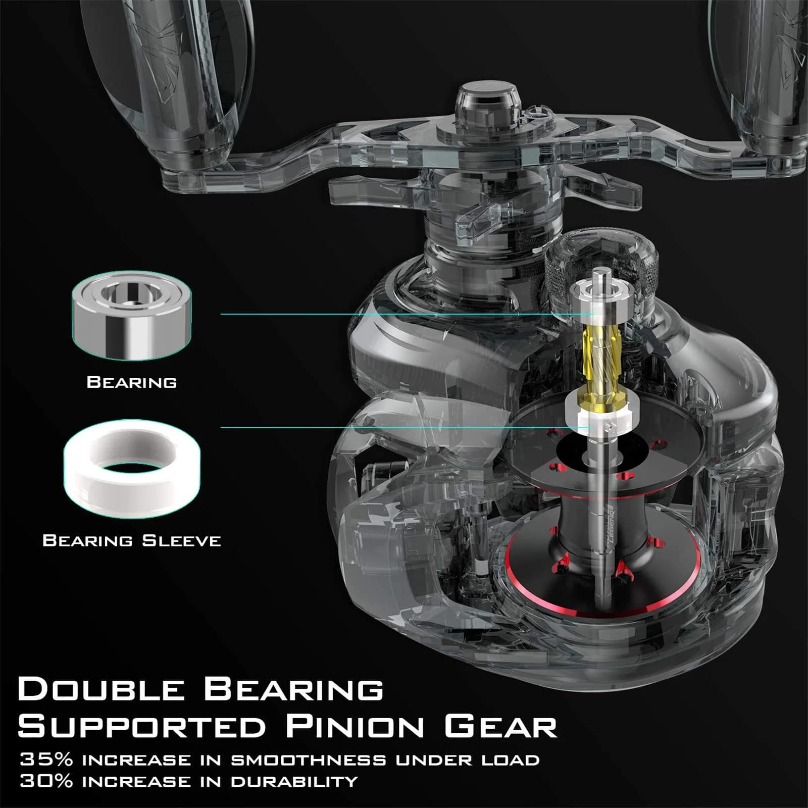 KastKing Royale Legend II 5.4:1 Baitcasting Reel - Black-Right Hand - view 3