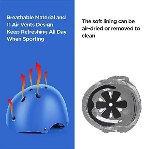 DaCool Kids Bike Helmet and Protective Gear Set with Knee Pads, Blue, Small (50-54cm / 18.9-21.3in) thumbnail 7