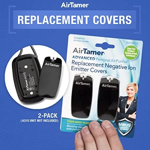 AirTamer A315 Replacement Negative Ion Emitter Covers Black 2-Pack | For Personal Air Purifier thumbnail 2
