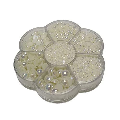 Chenkou Craft 3000PCS Beige Round Flatback Imitation Half Pearls Bead | 2.5mm-10mm, Loops for Jewelry & Crafts thumbnail 3