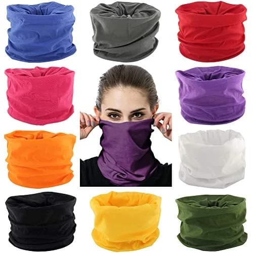 Cutewing 10PCS Seamless Neck Gaiter Masks Buffs Gators | 25cm (9.5") x 48.5cm (19") — No5