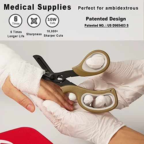 MEUUT 8-Inch Medical Trauma Shears (2-Pack) | Surgical Grade Stainless Steel with Serrated Blades thumbnail 6