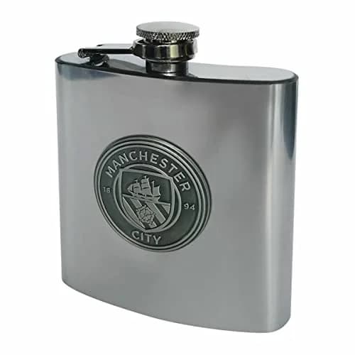 Manchester City FC Stainless Steel Hip Flask 177ml | Official EPL Licensed Gift Box thumbnail 2