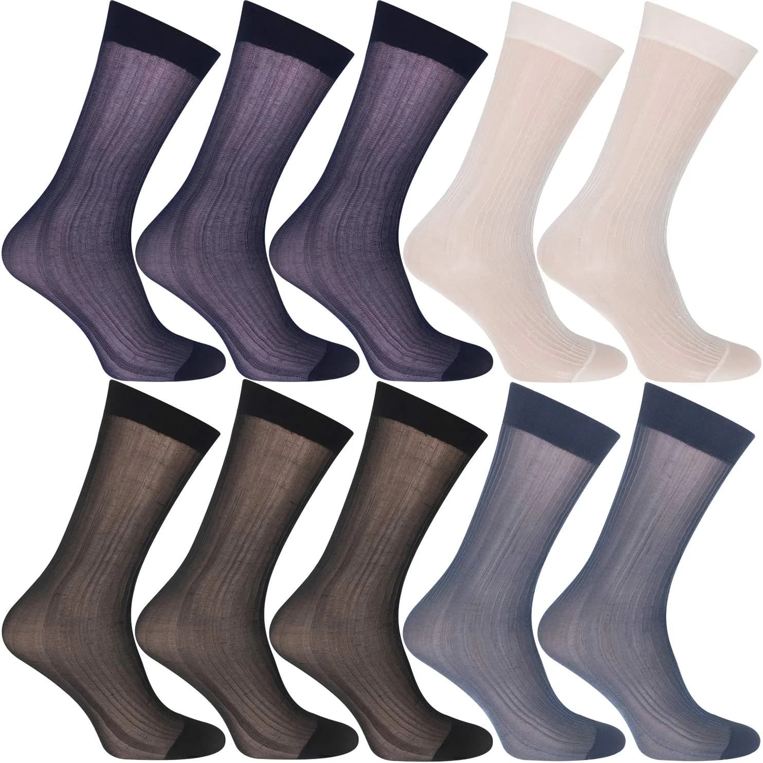 Uaussi Mens Ultra Thin Dress Socks Silk Sheer Mid Calf | Breathable, Moisture-Wicking & Durable (120 chars) - main product image