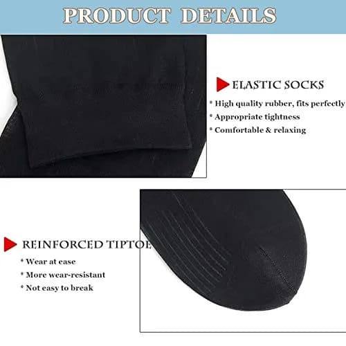 Uaussi Mens Ultra Thin Dress Socks Silk Sheer Mid Calf | Breathable, Moisture-Wicking & Durable (120 chars) thumbnail 3