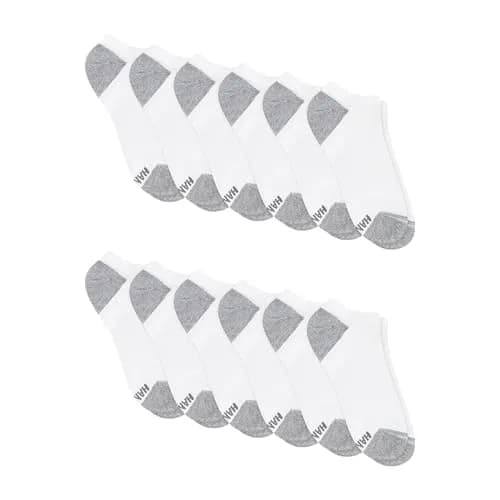 Hanes Men's X-Temp Lightweight No Show Socks 12-Pair Pack White | Breathable, Cool & Dry Fit thumbnail 5