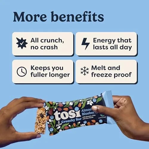 Tosi Plant-Based Nut Bars Almond Blueberry 12-Pack | 12g Protein, Gluten-Free, Vegan, Organic thumbnail 6