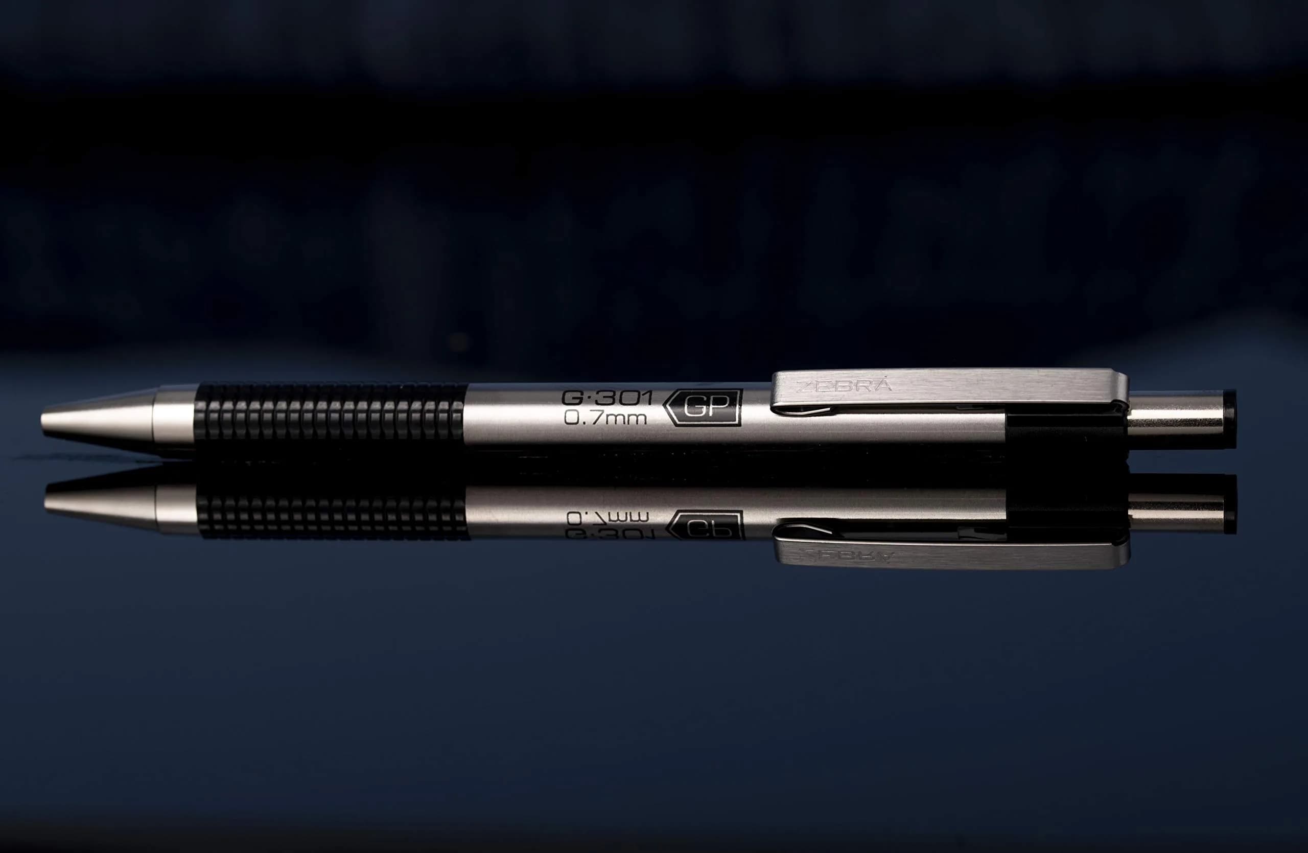 Zebra Pen STEEL G-301 Retractable Gel Pen 0.7mm Medium Point 4-Pack | Smooth Ink Flow - view 3