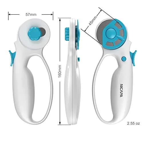 NICAPA 45mm Rotary Cutter with 5 Extra Blades | Ergonomic Comfort Loop for Sewing & Quilting thumbnail 6