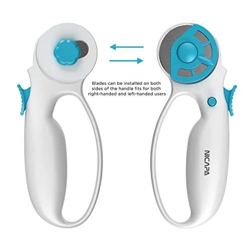 NICAPA 45mm Rotary Cutter with 5 Extra Blades | Ergonomic Comfort Loop for Sewing & Quilting thumbnail 3