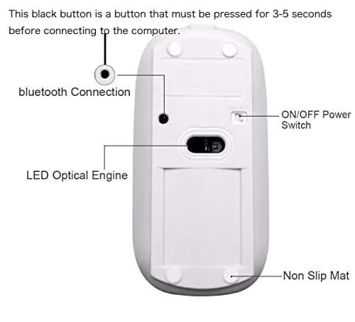 KLO Bluetooth Mouse for MacBook/Laptop/Notebook/pc/iPad/Chromebook, Wireless Mouse for MacBook Pro/AIR (Gold) | 1600 DPI, Rechargeable, Compatible with Mac & Windows thumbnail 3