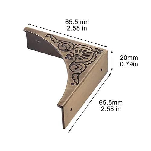 RFORPLY Metal Corner Protector 65.5mm (2.58") Antique Bronze | Protects Furniture Edges & Covers Damage thumbnail 5