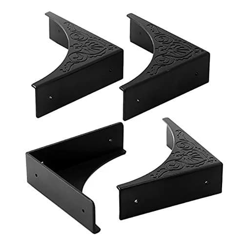 RFORPLY Black Metal Corner Protector 4 Pcs Antique Edge Safety Guard | Covers Damaged Corners thumbnail 1