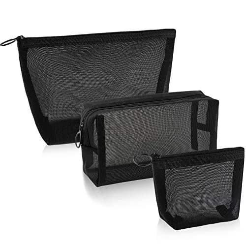 Boao Mesh Zipper Makeup Bags | 3 Sizes, Nylon Mesh, Transparent, Lightweight, Travel Organizer thumbnail 1