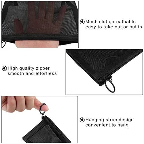 Boao Mesh Zipper Makeup Bags | 3 Sizes, Nylon Mesh, Transparent, Lightweight, Travel Organizer thumbnail 3