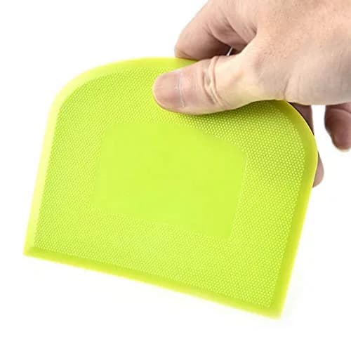 lasenersm Plastic Dough Scraper Set with 2 Flexible Bowl Scrapers, White & Green | 12 x 9.5cm (4.72" x 3.74") thumbnail 5