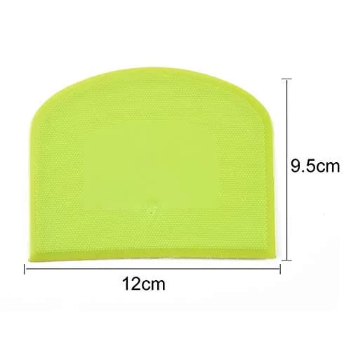 lasenersm Plastic Dough Scraper Set with 2 Flexible Bowl Scrapers, White & Green | 12 x 9.5cm (4.72" x 3.74") thumbnail 3