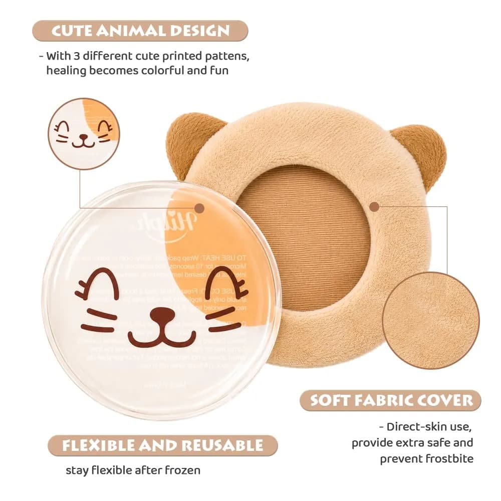 Hilph Kids Ice Packs for Boo Boos, 3 Gel Toddler Cold Packs with Cute Cover | FSA & HSA Eligible - view 5
