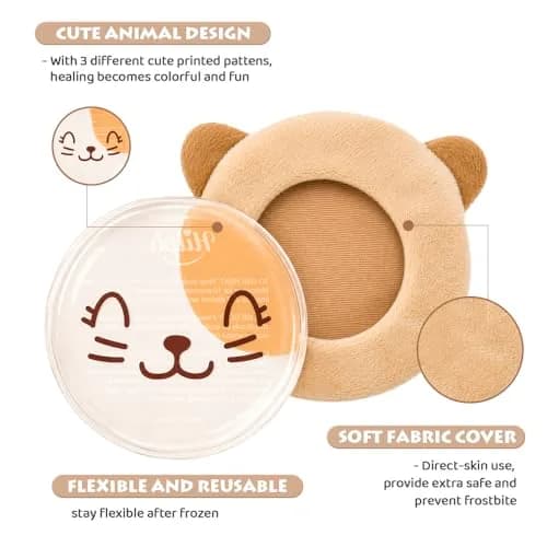 Hilph Kids Ice Packs for Boo Boos, 3 Gel Toddler Cold Packs with Cute Cover | FSA & HSA Eligible thumbnail 5