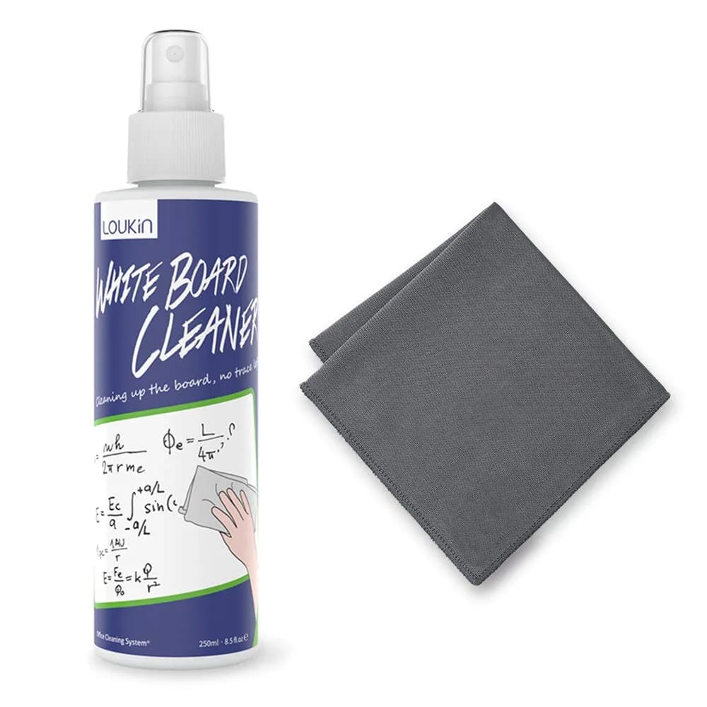 loukin Dry Erase Cleaner Spray 250ml (8.5 fl oz) | AP Certified Non-Toxic Whiteboard Cleaner with Microfiber Cloth - main product image