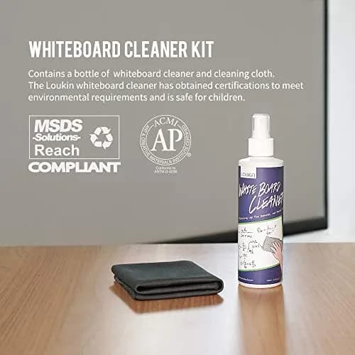 loukin Dry Erase Cleaner Spray 250ml (8.5 fl oz) | AP Certified Non-Toxic Whiteboard Cleaner with Microfiber Cloth thumbnail 2