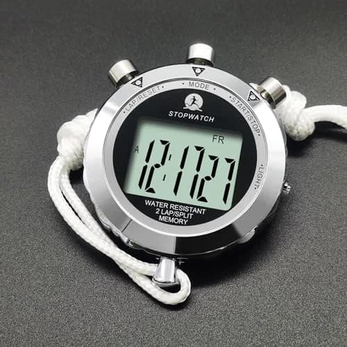 Rolilink Metal Stopwatch with Backlight & Alarm | 2 Lap Memory, 1/100 Sec Accuracy, 7.3cm (2.87in) thumbnail 10