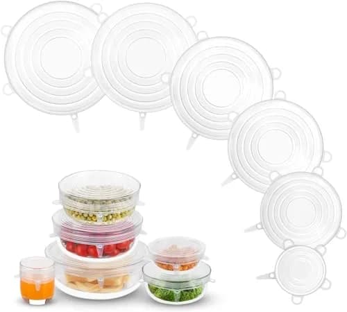 DAILY KISN Silicone Stretch Lids 6PCS | Reusable Food Covers for Bowls & Containers thumbnail 1