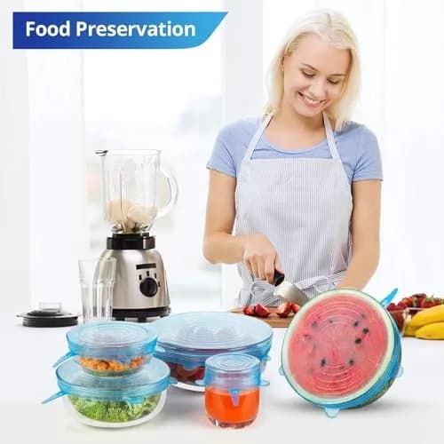DAILY KISN Silicone Stretch Lids 6PCS | Reusable Food Covers for Bowls & Containers thumbnail 6